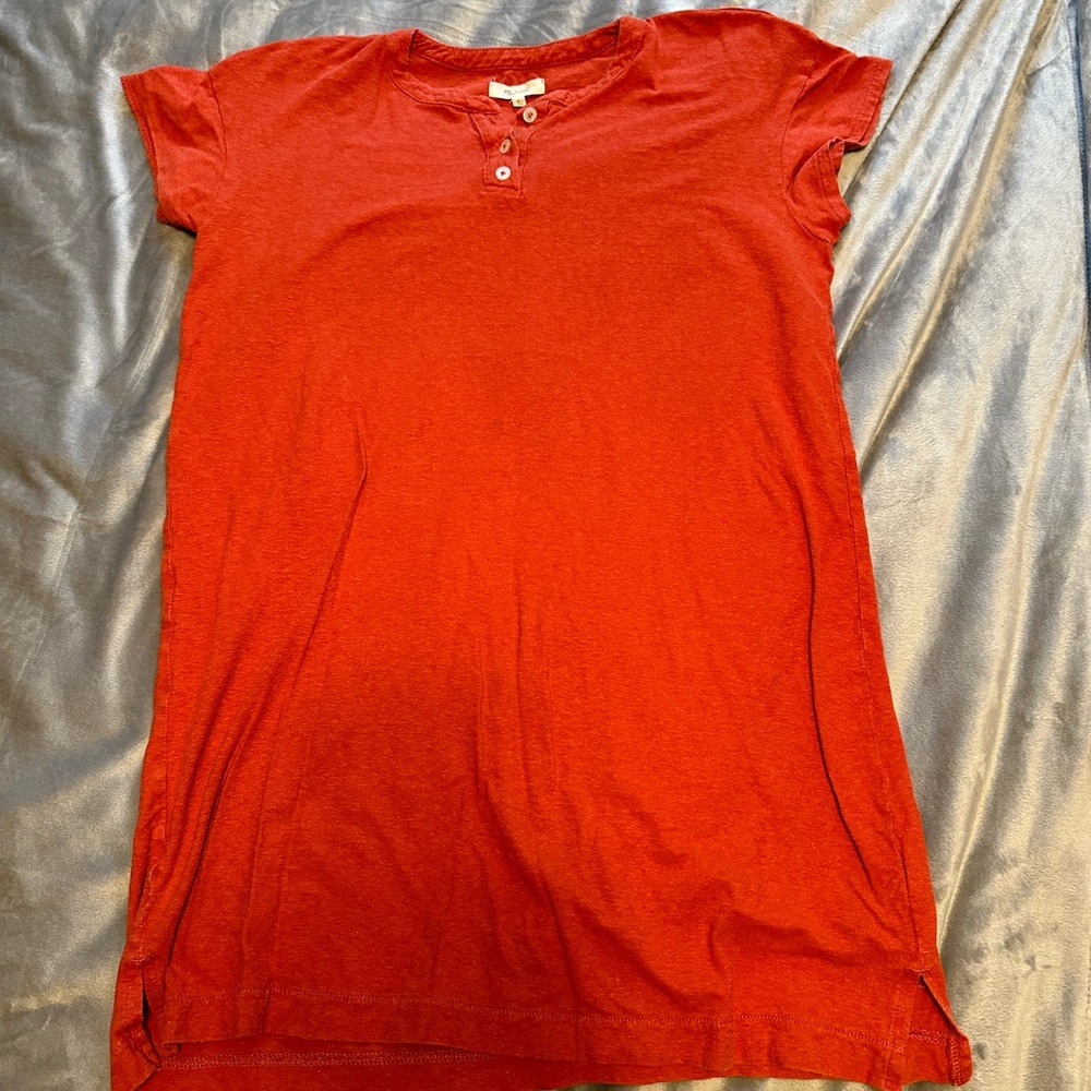 Orange Madewell Tshirt dress in orangey red
